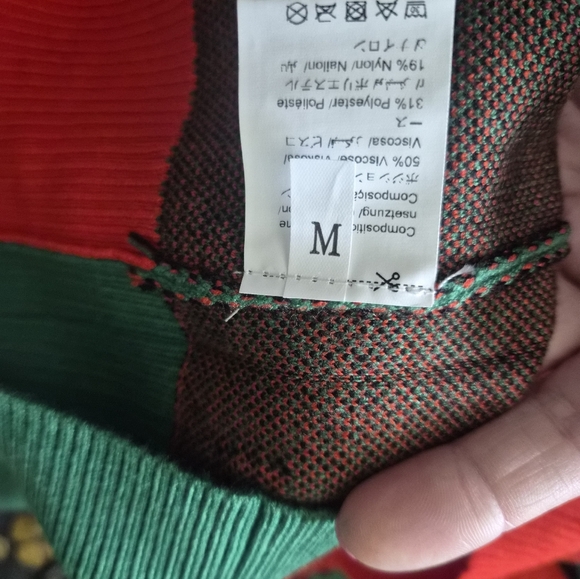 Bold Two-Tone Leopard Print Cardigan - Red & Teal Green - Picture 5 of 5